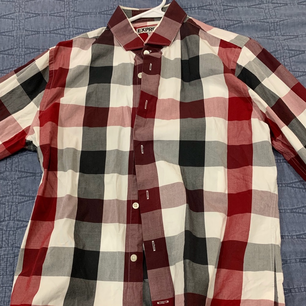 Men’s Long Sleeve Express Fitted Dress Shirt M